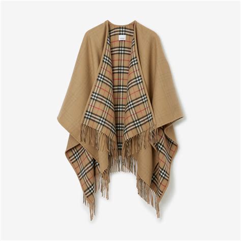 burberry reversible check-to-solid cape|Burberry Check cape.